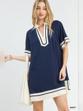 Umgee Linen Rayon Mini Spring Summer Dress